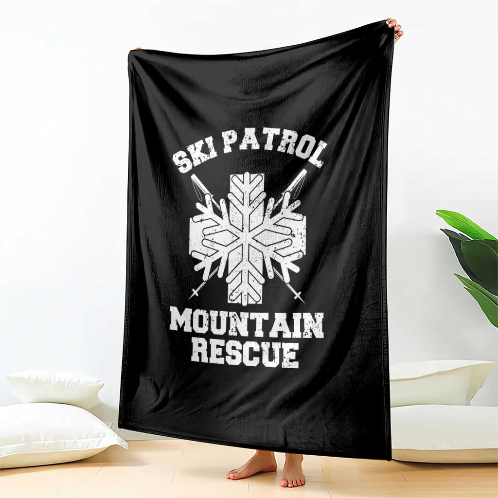 Ski Patrol Mountain Rescue Throw Blanket Winter Slopes Skiing Snowboarding Snowflake TS11 Print Your Wear