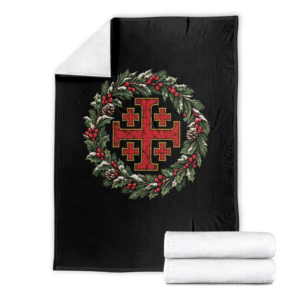 Christmas Catholic Knight Templar Crusader Cross Throw Blanket Xmas Medieval Humor
