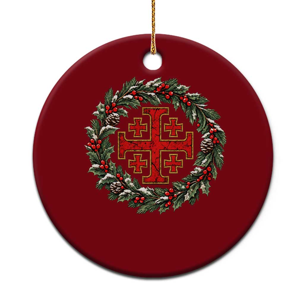 Christmas Catholic Knight Templar Crusader Cross Ceramic Ornament Xmas Medieval Humor