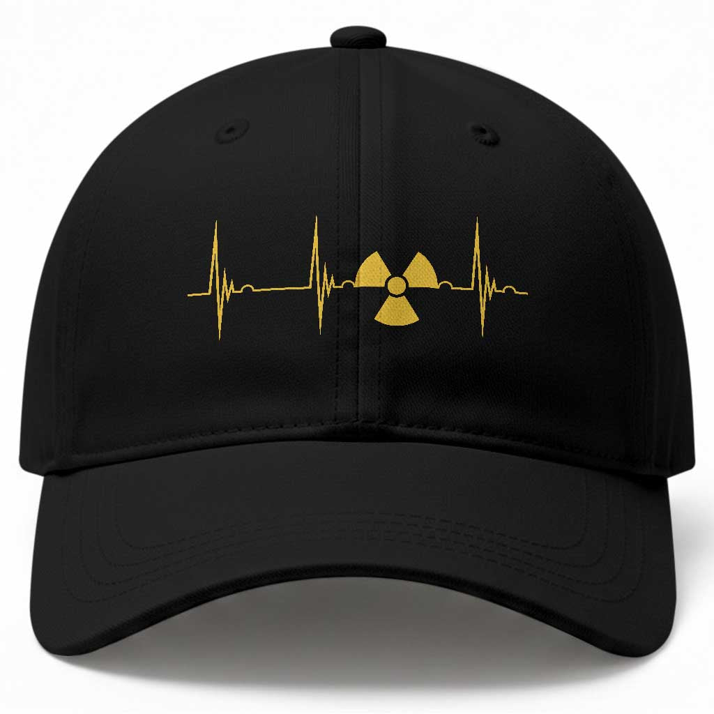 Radiology Tech Heartbeat ECG Pulse Trefoil Radiation Symbol Baseball Cap