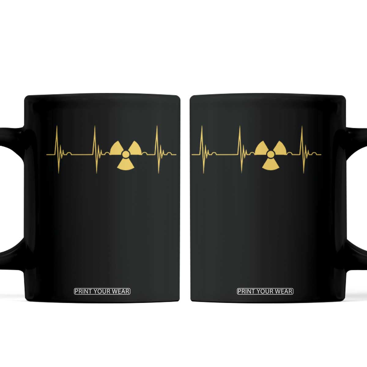 Radiology Tech Heartbeat ECG Pulse Trefoil Radiation Symbol Coffee Mug