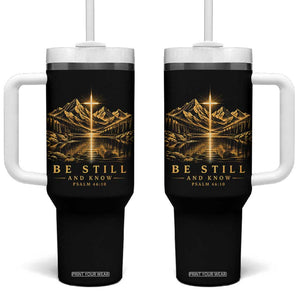 Be Still and Know Christian Mountain Faith Tumbler With Handle Bible Verse Psalm 46 10