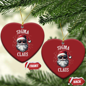 Funny Xmas Santa Christmas Ornament Sigma Claus Cool Santa The Rizzler Meme TS11 Heart Red Print Your Wear