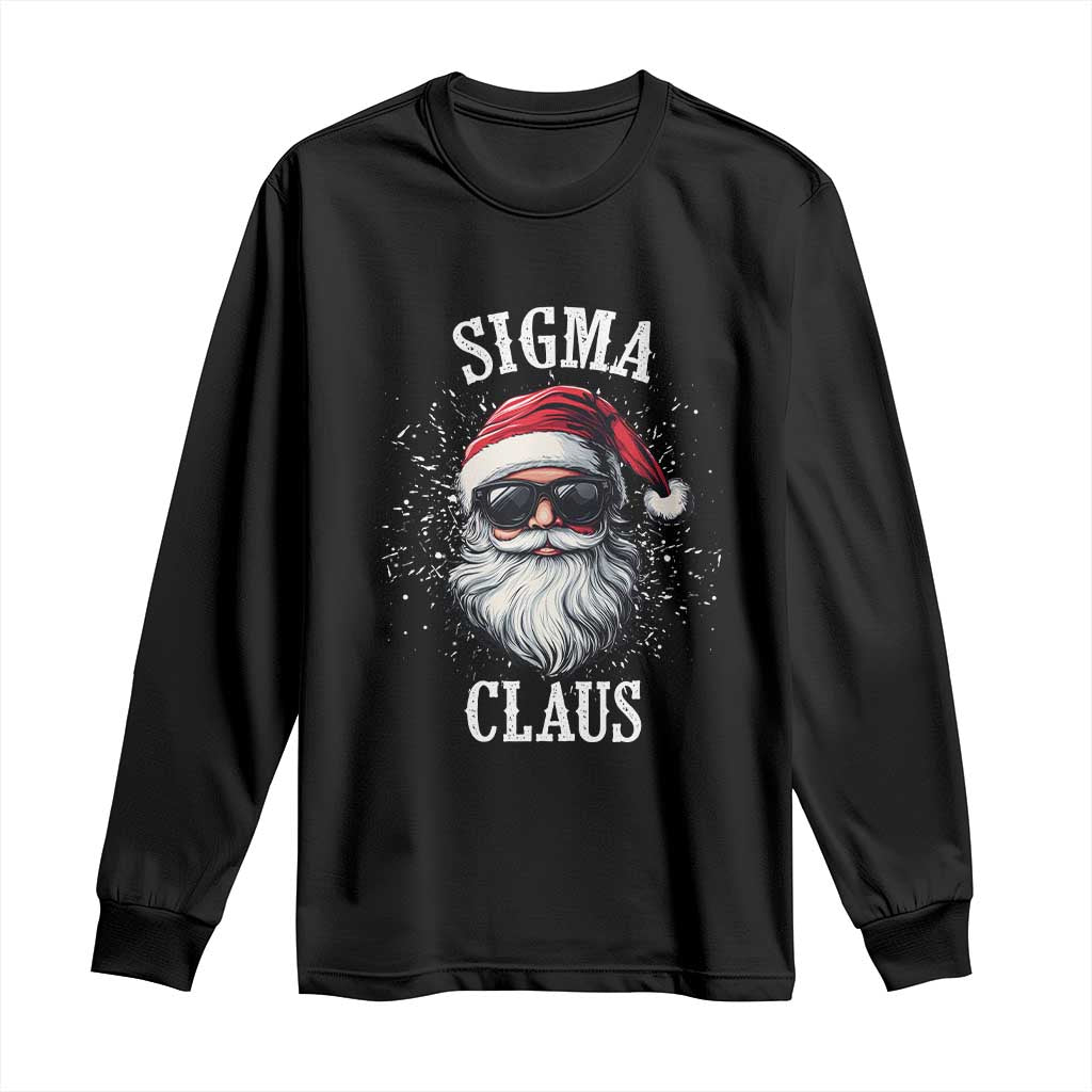 Funny Christmas Santa Long Sleeve Shirt Sigma Claus Cool Santa The Rizzler Meme TS11 Black Print Your Wear