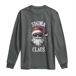 Funny Christmas Santa Long Sleeve Shirt Sigma Claus Cool Santa The Rizzler Meme TS11 Dark Heather Print Your Wear