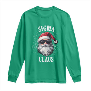 Funny Christmas Santa Long Sleeve Shirt Sigma Claus Cool Santa The Rizzler Meme TS11 Irish Green Print Your Wear