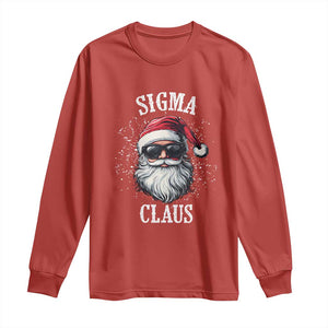 Funny Christmas Santa Long Sleeve Shirt Sigma Claus Cool Santa The Rizzler Meme TS11 Red Print Your Wear