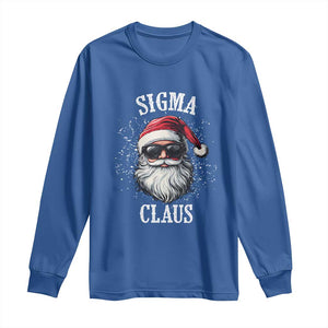 Funny Christmas Santa Long Sleeve Shirt Sigma Claus Cool Santa The Rizzler Meme TS11 Royal Blue Print Your Wear