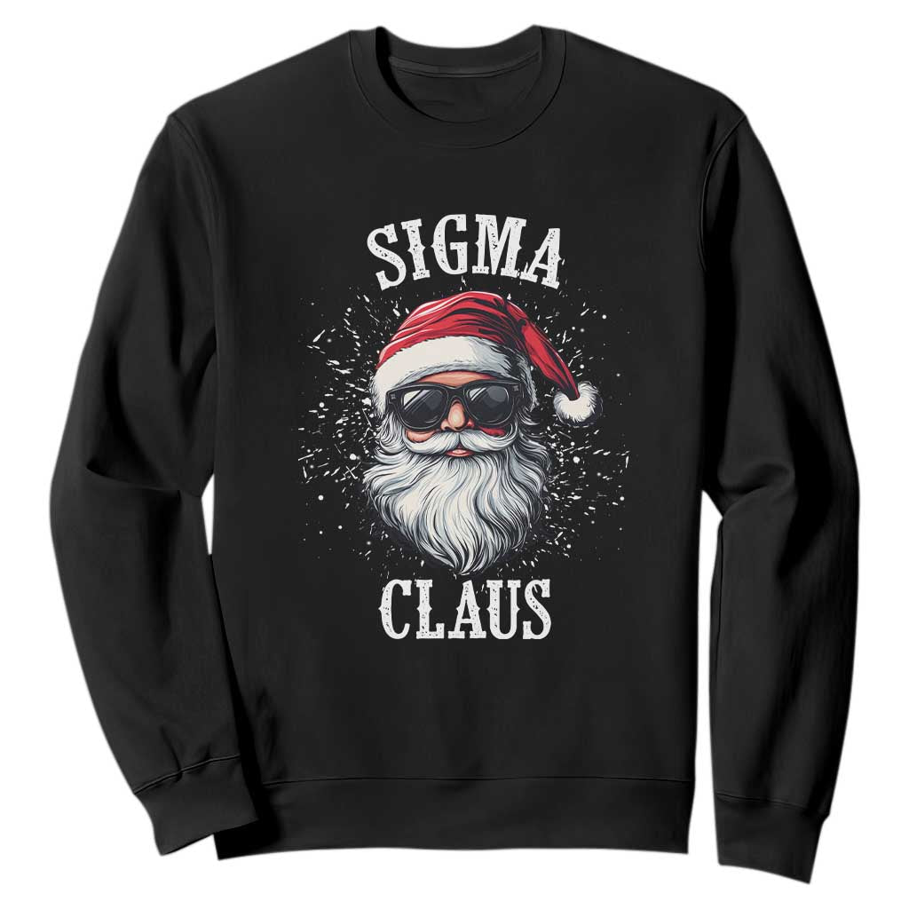Funny Christmas Santa Sweatshirt Sigma Claus Cool Santa The Rizzler Meme TS11 Black Print Your Wear