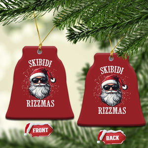 Funny Xmas Santa Christmas Ornament Skibidi Rizzmas Charisma Rizz Santa Claus TS11 Bell Flake Red Print Your Wear