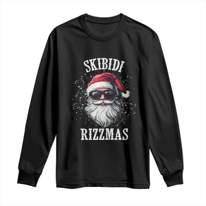 Funny Christmas Santa Long Sleeve Shirt Skibidi Rizzmas Charisma Rizz Santa Claus TS11 Black Print Your Wear