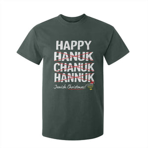 Funny Hanukkah T Shirt For Kid Happy Hanuk Chanuk Hannuk Jewish Christmas Menorah TS11 Dark Forest Green Print Your Wear