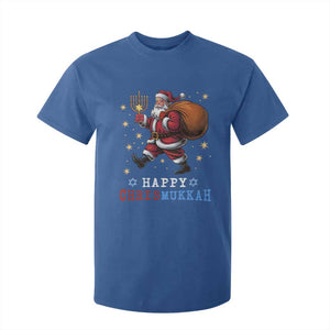 Funny Christmas Hanukkah T Shirt For Kid Happy Chrismukkah Santa Menorah TS11 Royal Blue Print Your Wear