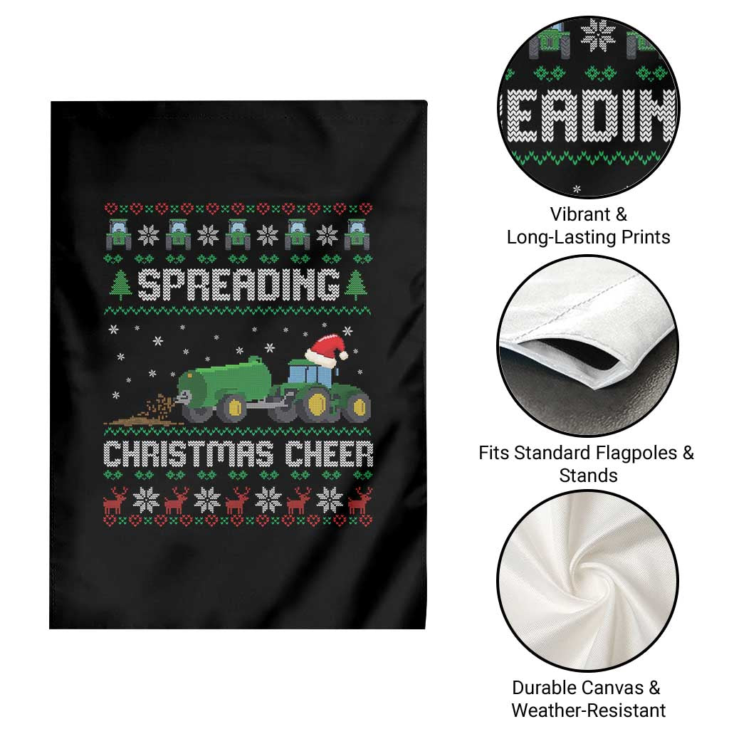 Spreading Christmas Cheer Garden Flag Funny Farming Tractor Xmas TS11 Print Your Wear