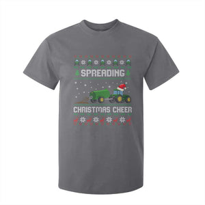 Spreading Christmas Cheer T Shirt For Kid Funny Farming Tractor Xmas TS11 Charcoal Print Your Wear