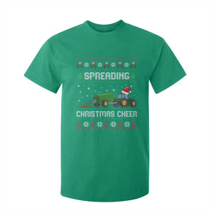 Spreading Christmas Cheer T Shirt For Kid Funny Farming Tractor Xmas TS11 Irish Green Print Your Wear