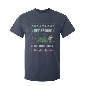 Spreading Christmas Cheer T Shirt For Kid Funny Farming Tractor Xmas TS11 Navy Print Your Wear