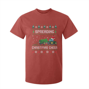 Spreading Christmas Cheer T Shirt For Kid Funny Farming Tractor Xmas TS11 Red Print Your Wear