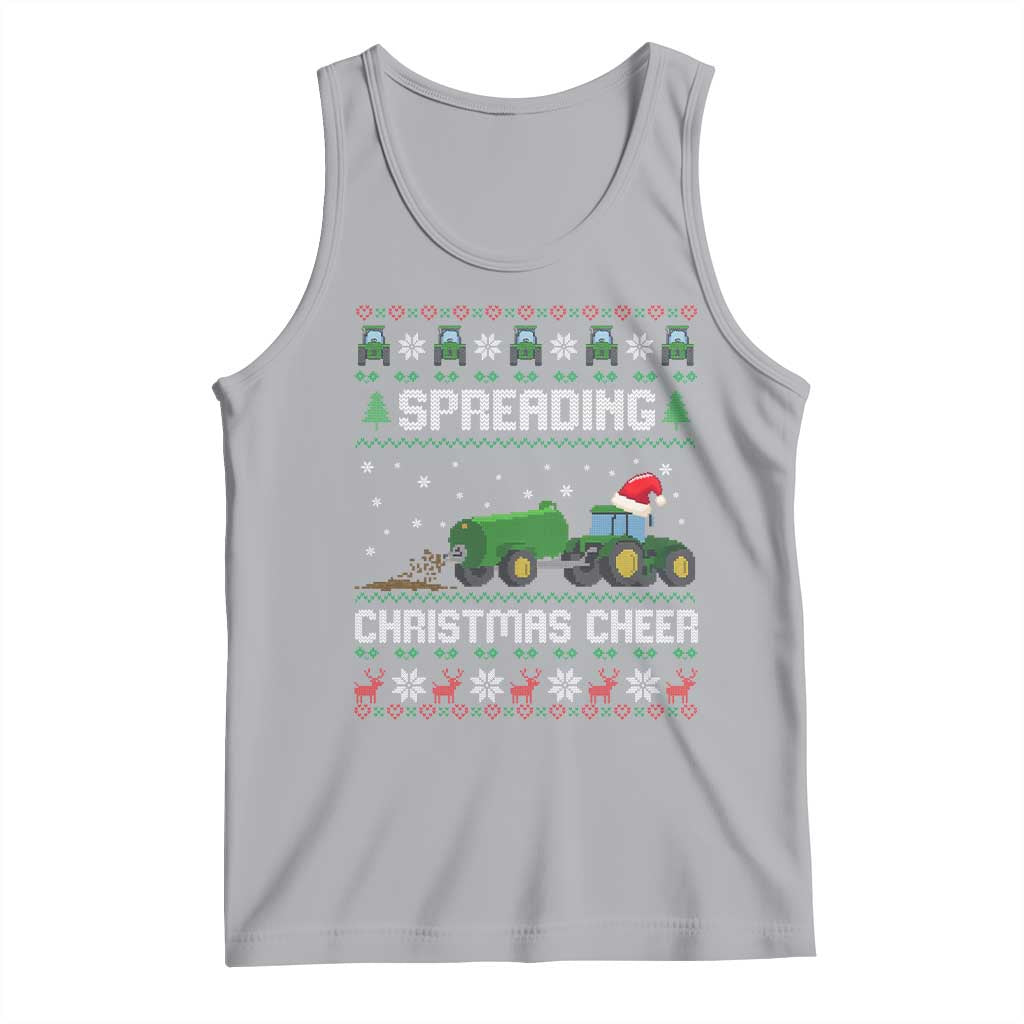 Spreading Christmas Cheer Tank Top Funny Farming Tractor Xmas TS11 Athletic Heather Print Your Wear