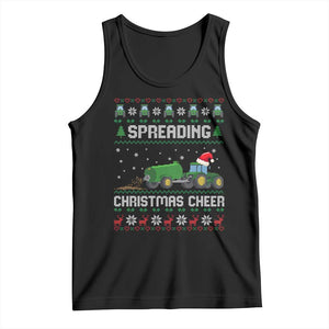 Spreading Christmas Cheer Tank Top Funny Farming Tractor Xmas TS11 Black Print Your Wear