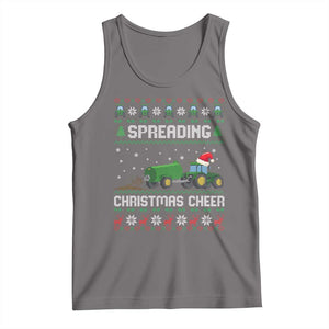 Spreading Christmas Cheer Tank Top Funny Farming Tractor Xmas TS11 Deep Heather Print Your Wear