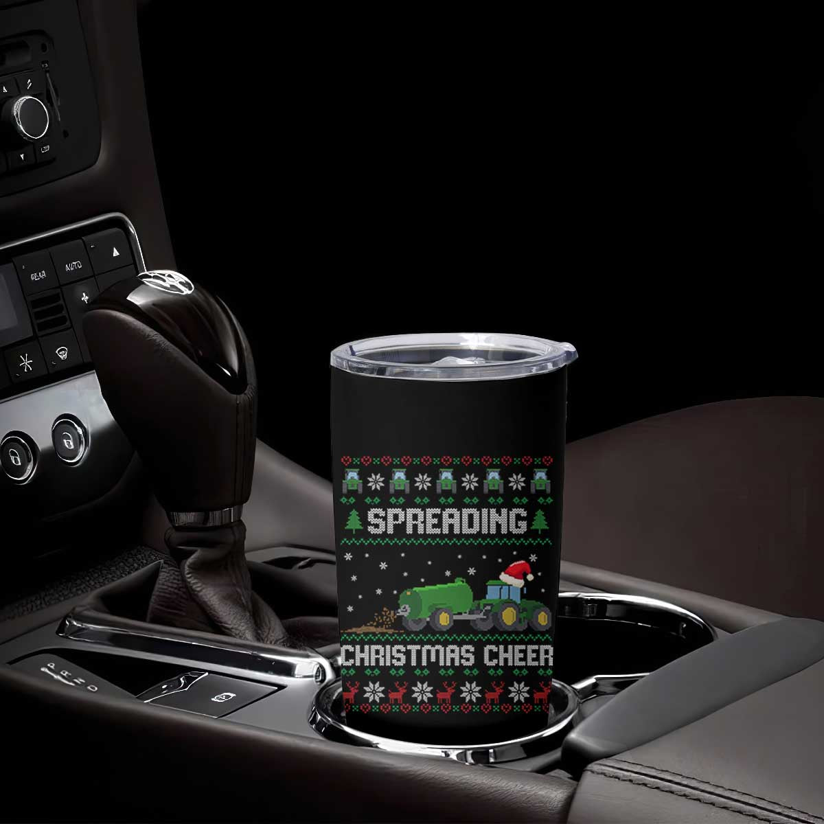 Spreading Christmas Cheer Tumbler Cup Funny Farming Tractor Xmas TS11 Print Your Wear