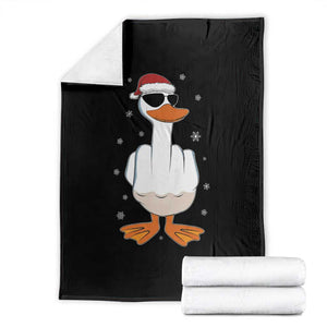 Funny Christmas Offensive Rude Duck Throw Blanket I Dont Give A Duck Middle Finger Xmas TS11 Black Print Your Wear