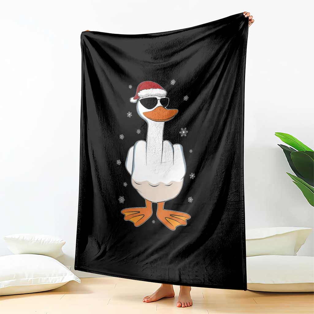 Funny Christmas Offensive Rude Duck Throw Blanket I Dont Give A Duck Middle Finger Xmas TS11 Print Your Wear
