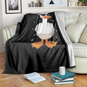 Funny Christmas Offensive Rude Duck Throw Blanket I Dont Give A Duck Middle Finger Xmas TS11 Print Your Wear