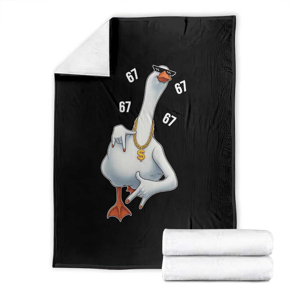 Funny 67 Cool Silly Goose Hip Hop Gangster Throw Blanket TS11 Black Print Your Wear