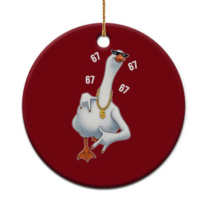 Funny 67 Cool Silly Goose Hip Hop Gangster Ceramic Ornament TS11 1pc Red Print Your Wear