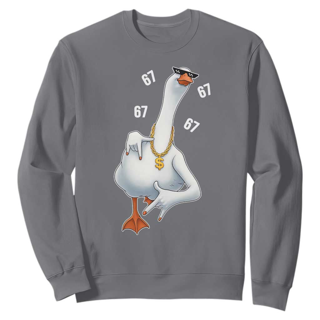 Funny 67 Cool Silly Goose Hip Hop Gangster Sweatshirt TS11 Charcoal Print Your Wear