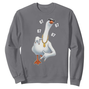 Funny 67 Cool Silly Goose Hip Hop Gangster Sweatshirt TS11 Charcoal Print Your Wear