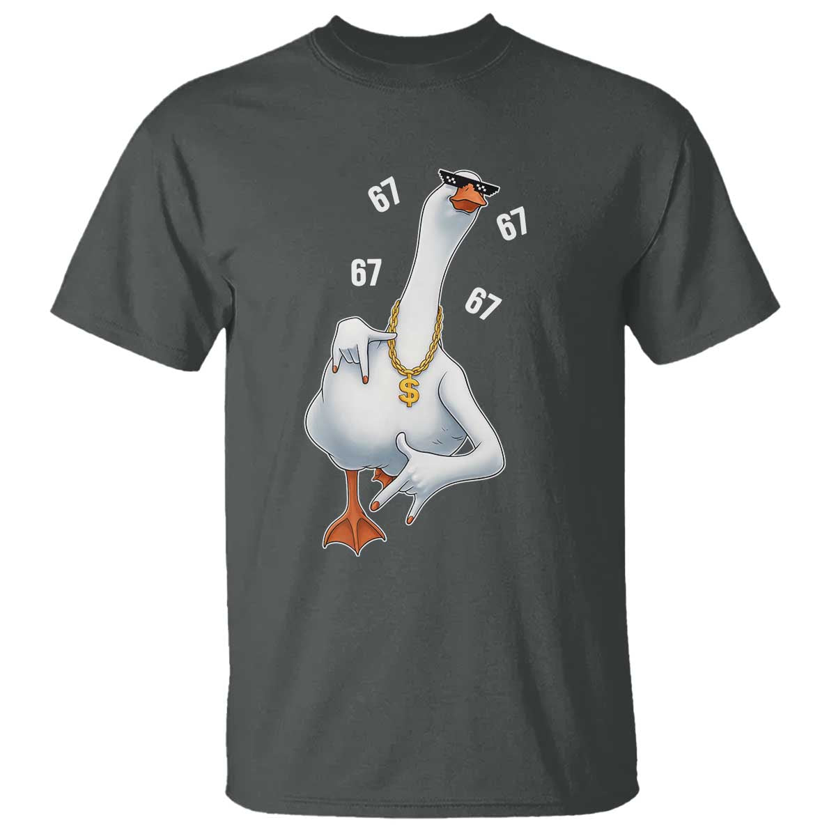 Funny 67 Cool Silly Goose Hip Hop Gangster T Shirt TS11 Dark Heather Print Your Wear