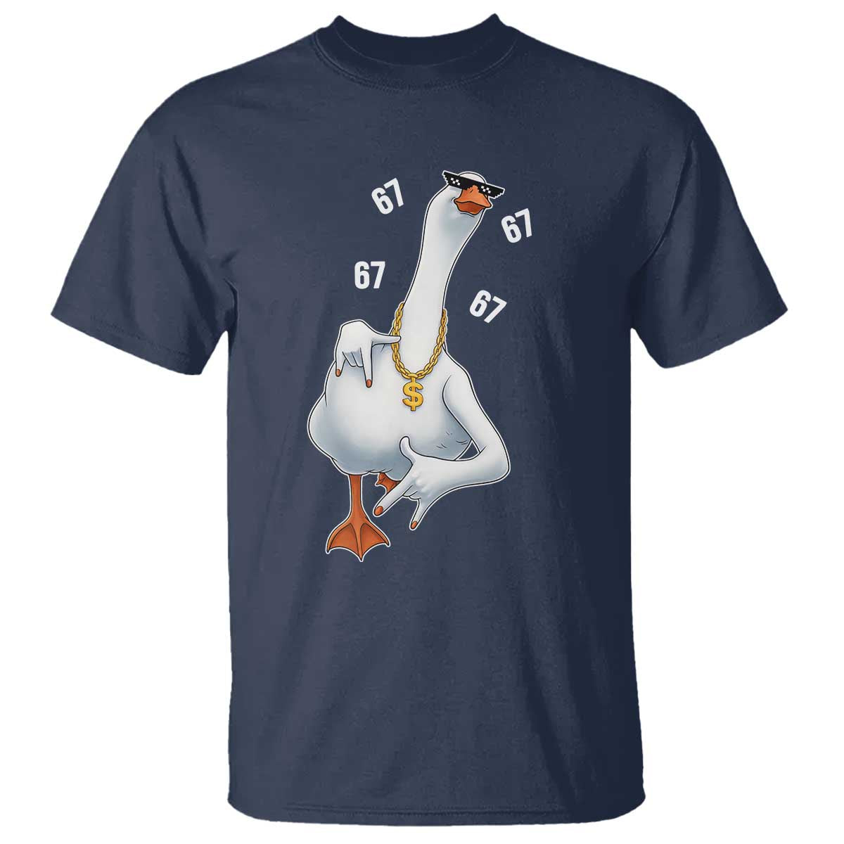 Funny 67 Cool Silly Goose Hip Hop Gangster T Shirt TS11 Navy Print Your Wear