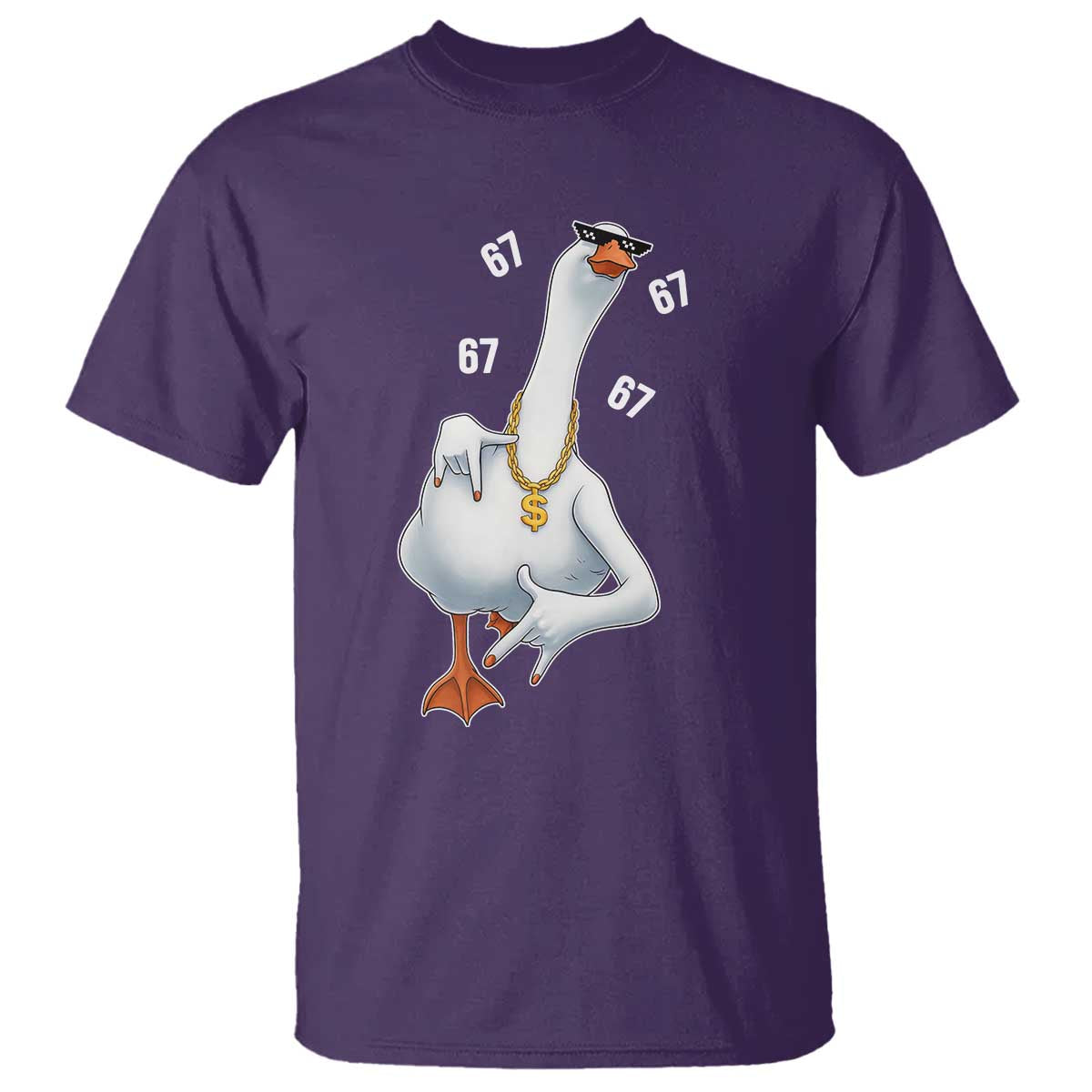 Funny 67 Cool Silly Goose Hip Hop Gangster T Shirt TS11 Purple Print Your Wear