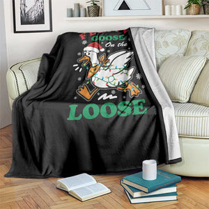 Funny Goose Christmas Throw Blanket Festive Goose On The Loose Xmas Holiday TS11 Print Your Wear