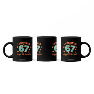 I Survived 67 Days Of School Coffee Mug Six Seven Meme Student Teacher Faux Glitter TS11 Print Your Wear