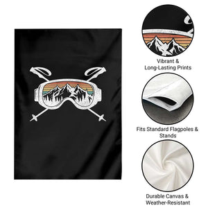 Ski Goggles Mountain Snow Skiing Retro Winter Vacation Garden Flag TS11 Print Your Wear