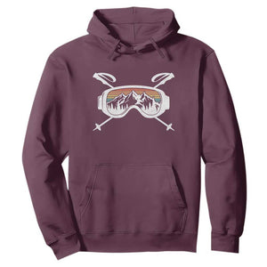 Ski Goggles Mountain Snow Skiing Retro Winter Vacation Hoodie TS11 Maroon Print Your Wear