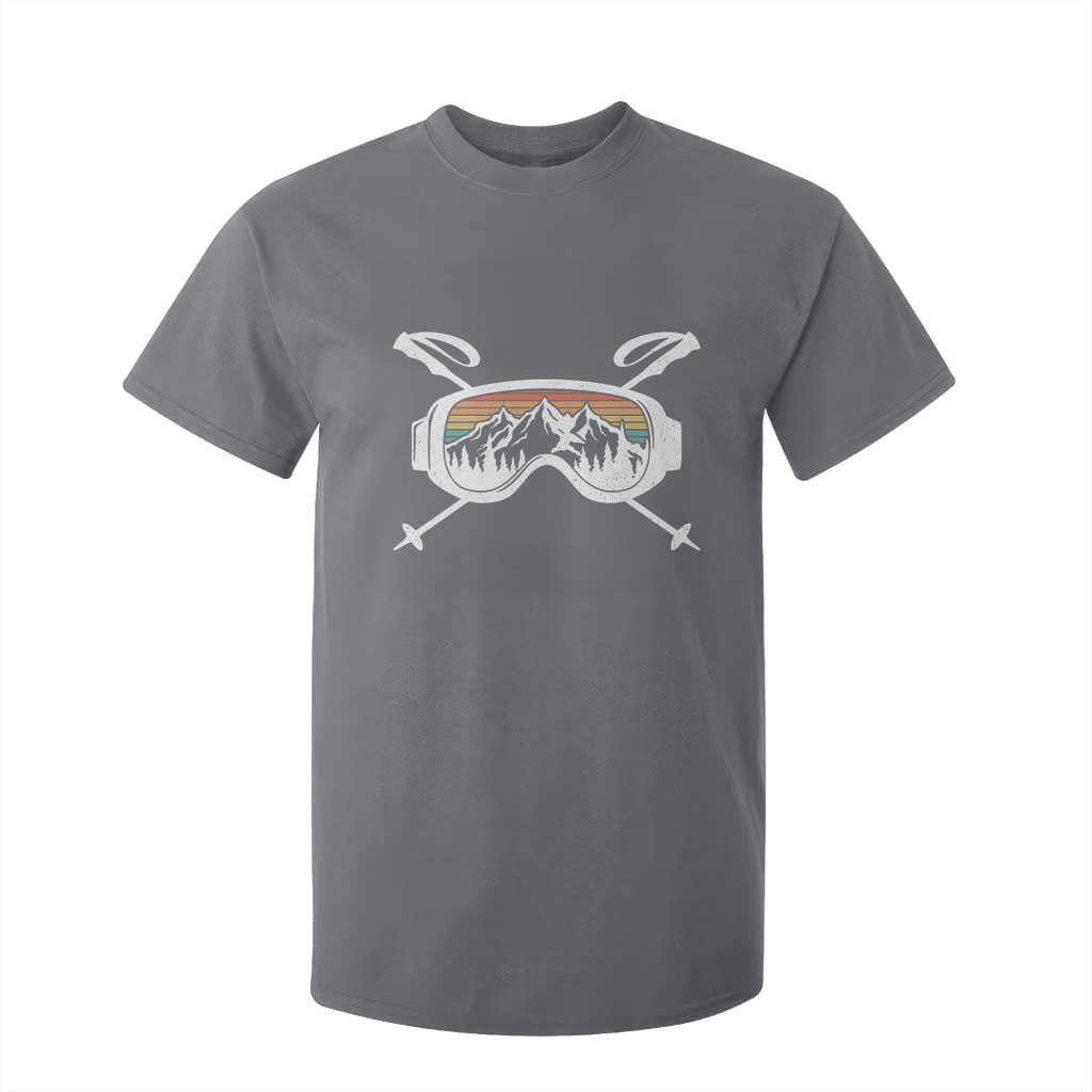 Ski Goggles Mountain Snow Skiing Retro Winter Vacation T Shirt For Kid TS11 Charcoal Print Your Wear