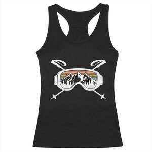 Ski Goggles Mountain Snow Skiing Retro Winter Vacation Racerback Tank Top TS11 Black Print Your Wear