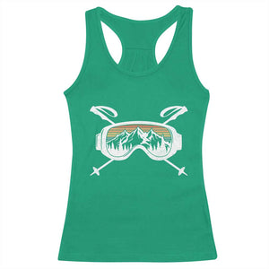 Ski Goggles Mountain Snow Skiing Retro Winter Vacation Racerback Tank Top TS11 Irish Green Print Your Wear