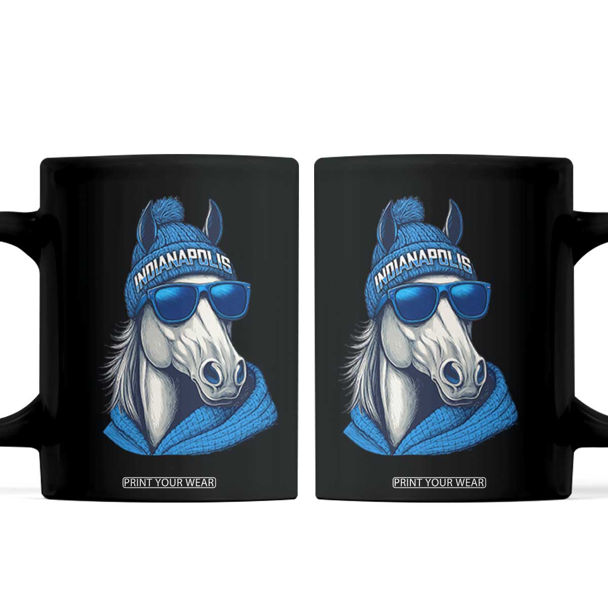 IFC Game Day Coffee Mug Blue Sunglasses Football Game Sport Lover TS11 Black Print Your Wear