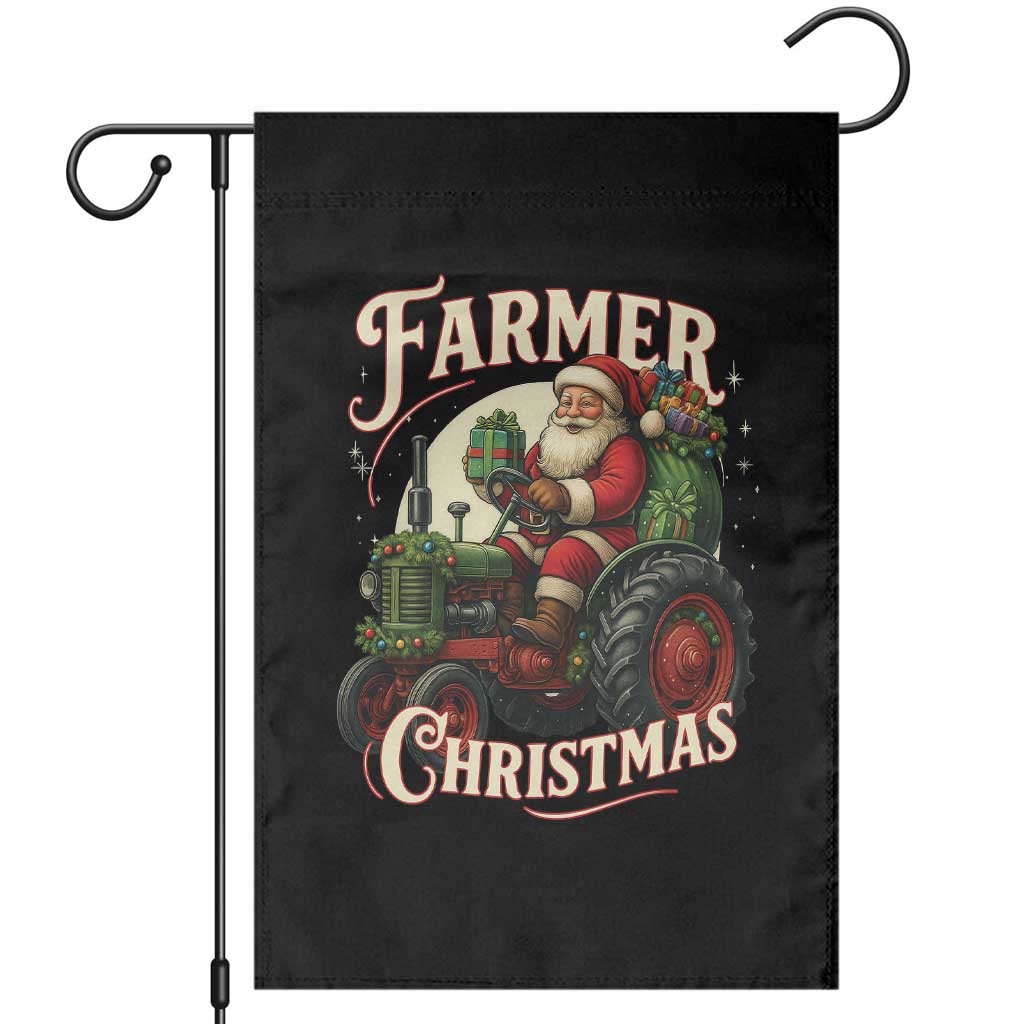 Funny Farmer Christmas Xmas Santa Farm Tractor Garden Flag TS11 Black Print Your Wear