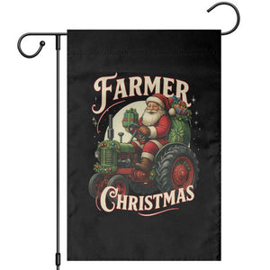 Funny Farmer Christmas Xmas Santa Farm Tractor Garden Flag TS11 Black Print Your Wear