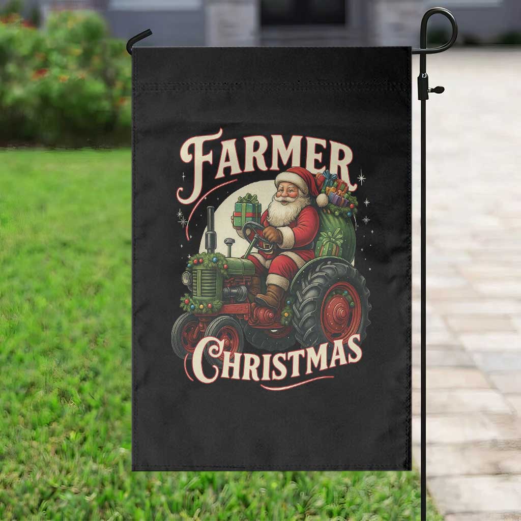 Funny Farmer Christmas Xmas Santa Farm Tractor Garden Flag TS11 Print Your Wear