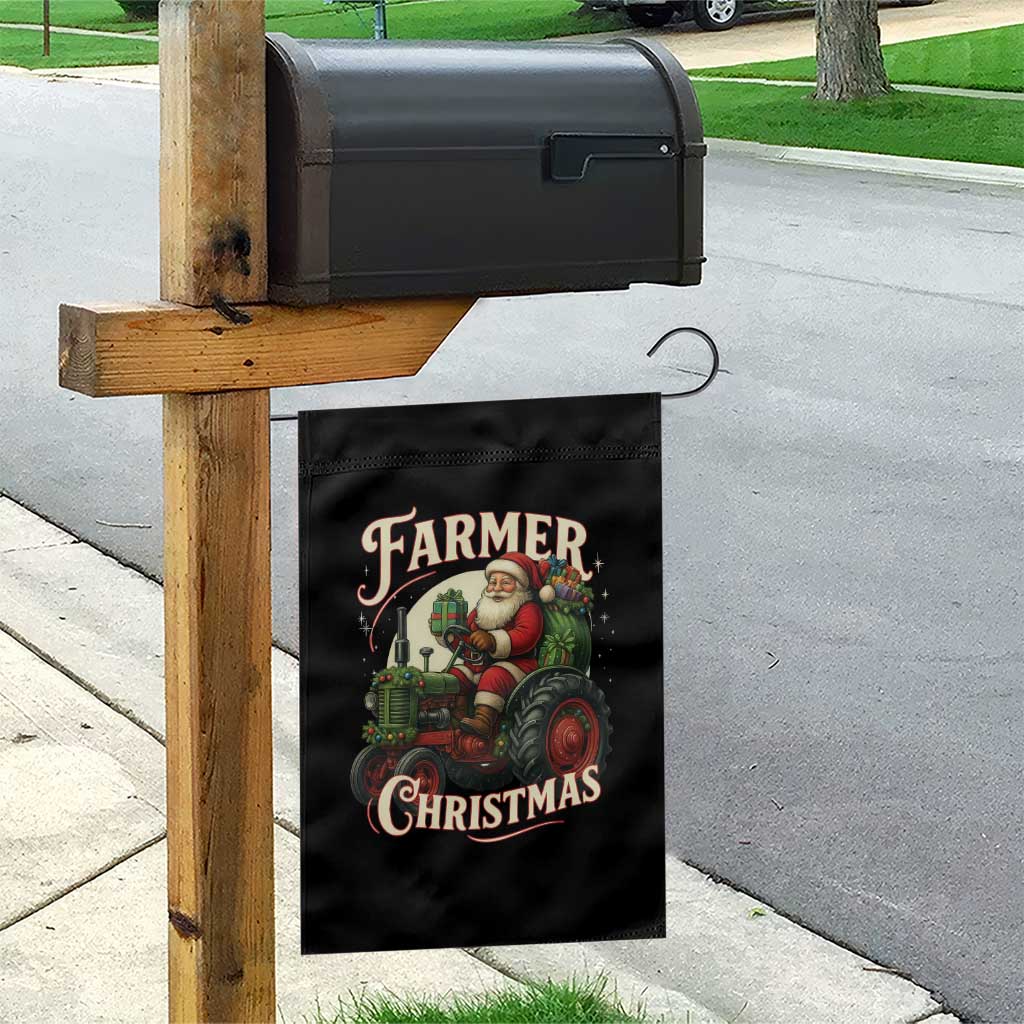 Funny Farmer Christmas Xmas Santa Farm Tractor Garden Flag TS11 Print Your Wear