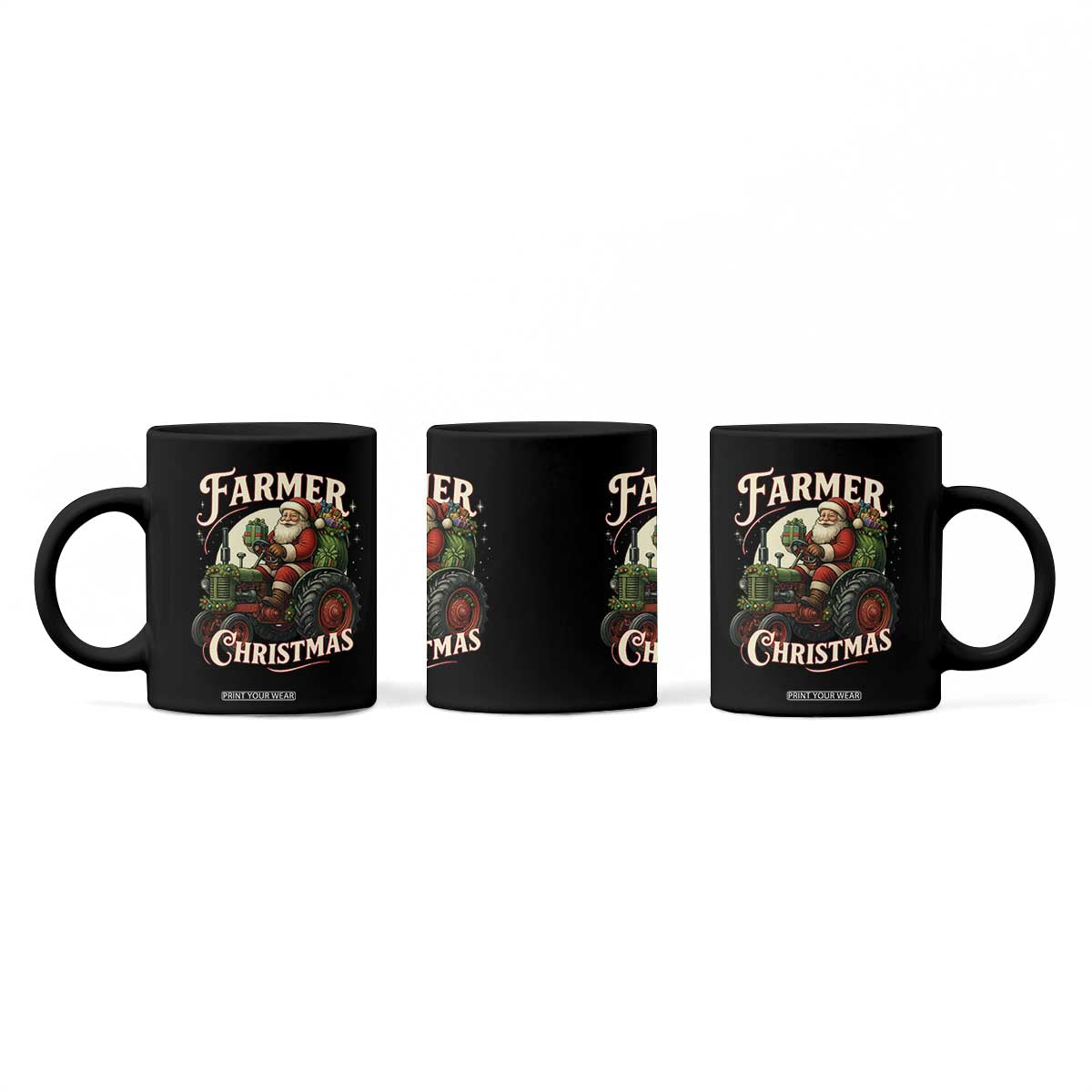 Funny Farmer Christmas Xmas Santa Farm Tractor Coffee Mug TS11 Print Your Wear