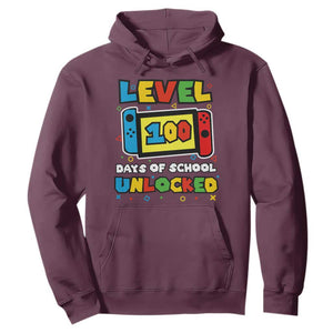 Level 100 Days Of School Unlocked Hoodie Happy 100TH Days Of School Gaming TS11 Maroon Print Your Wear